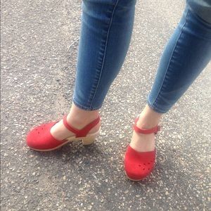 Sven Red Swedish Clogs